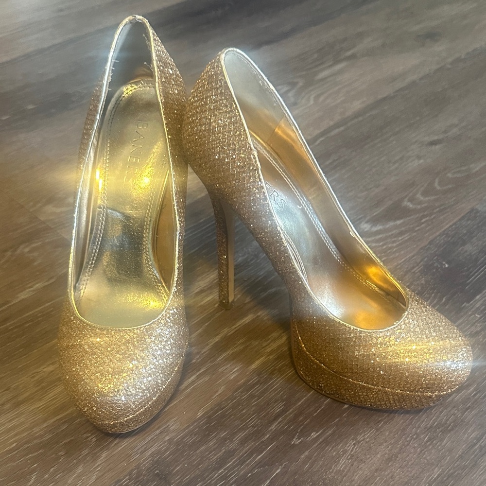 Bakers Shimmering Gold Heels
